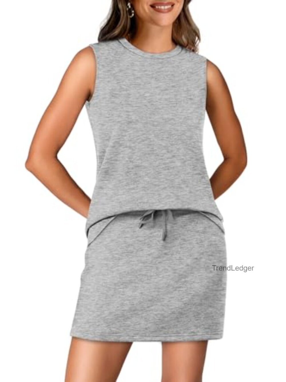 Summer Tennis Skirt Set - Polyester Rayon Spandex Blend